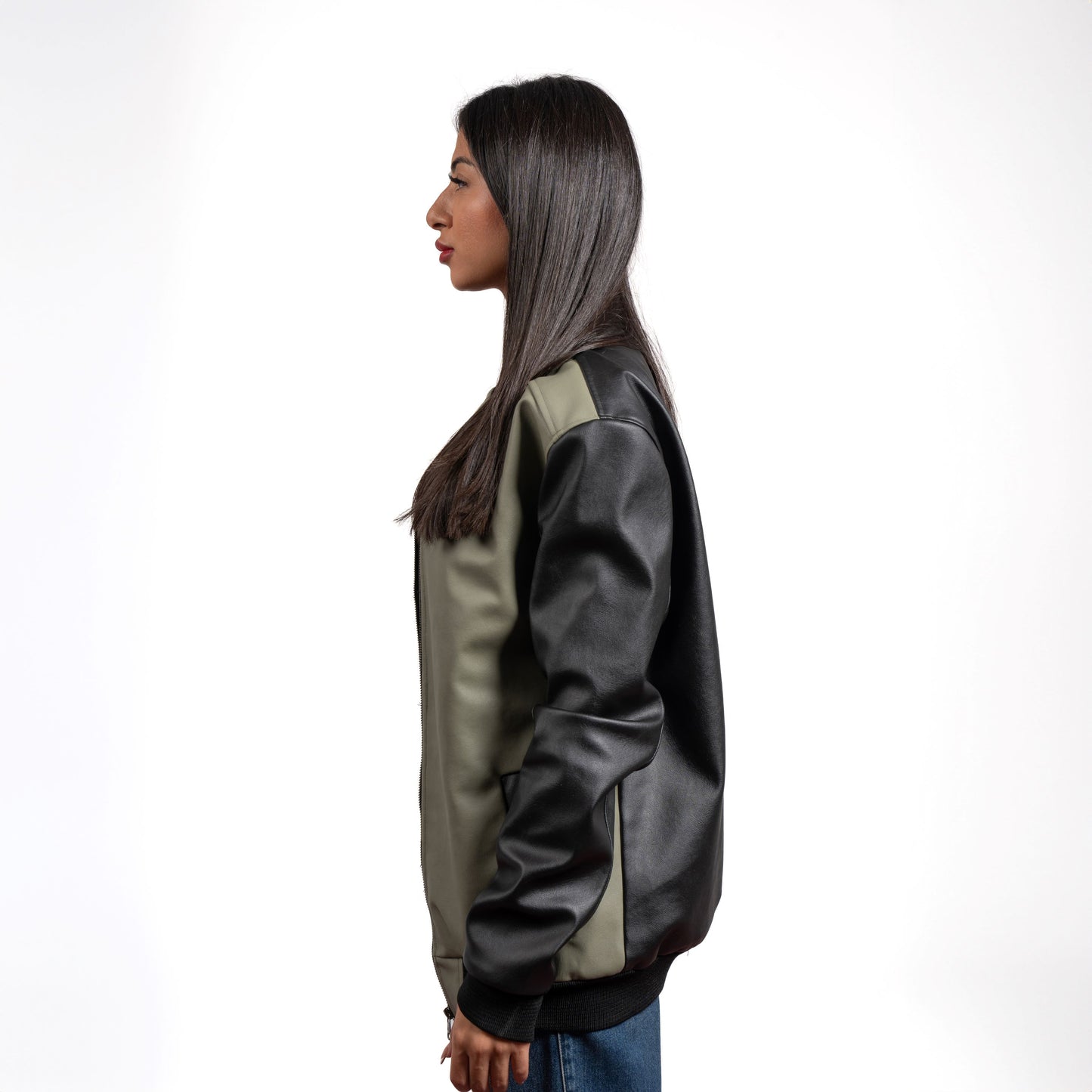 Carnel Mint Frost Leather Jacket