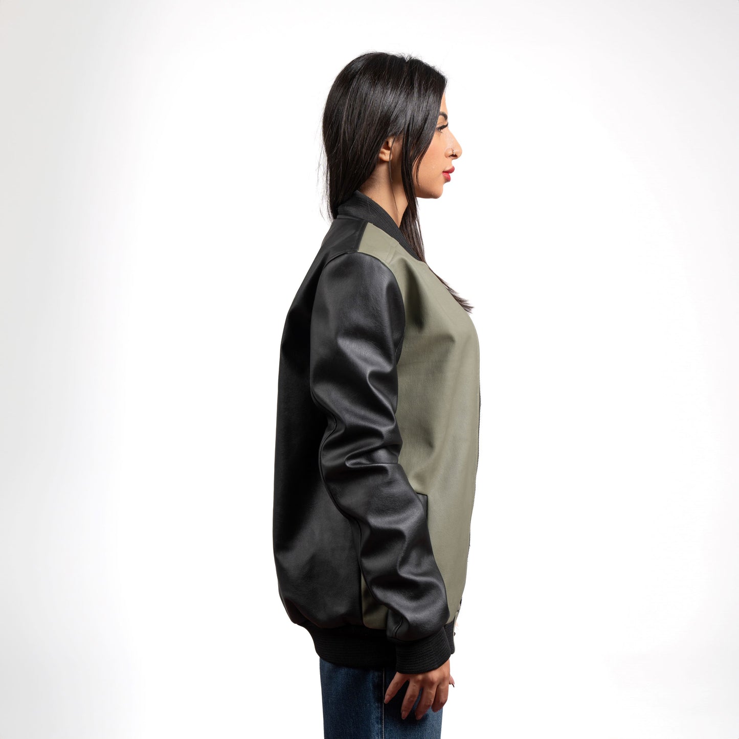 Carnel Mint Frost Leather Jacket